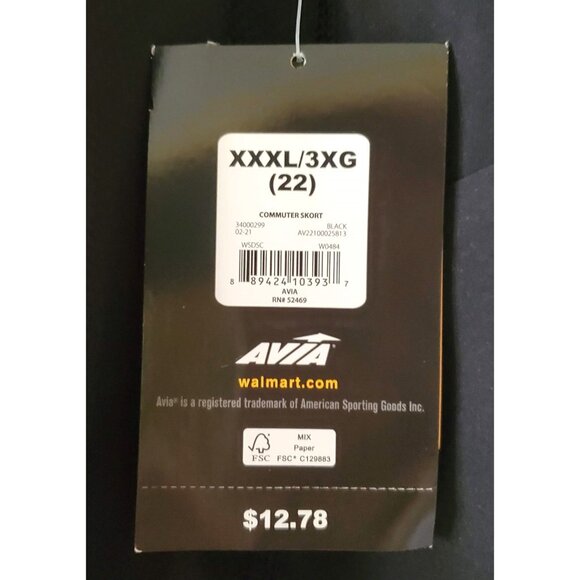 AVIA BLACK SKORT SIZE 3XL 22 NWT - Picture 3 of 9